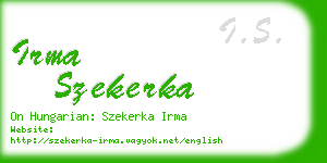 irma szekerka business card